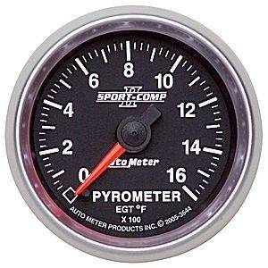 Autometer - Autometer 3646 2-1/16in PYROMETER KIT 0-1600, Sport Comp II series