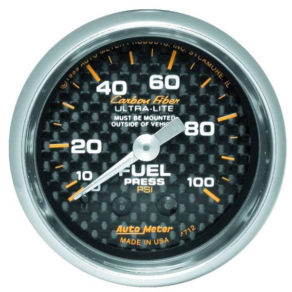 Autometer - Autometer 4711 0-15 PSI Fuel Pressure Gauge in Carbon Fiber, 2 1/16"
