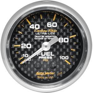Autometer - Autometer 4712 Carbon Fiber 2 1/16" Fuel Pressure