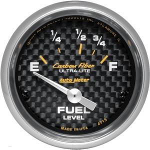 Autometer - Autometer 4715 Carbon Fiber 2 1/16" Fuel Level