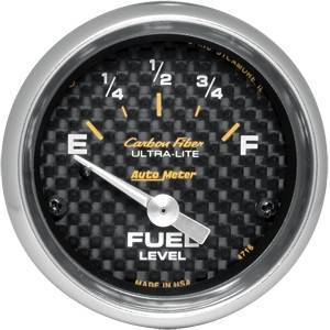 Autometer - Autometer 4716 Carbon Fiber 2 1/16" Fuel Level