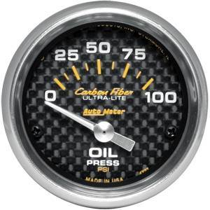 Autometer - Autometer 4727 Carbon Fiber 2 1/16" Oil Pressure