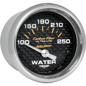 Autometer - Autometer 4737 Carbon Fiber 2 1/16" Water Temperature