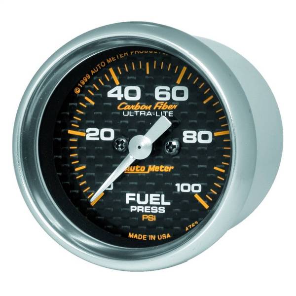 Autometer - Autometer 4763 0-100 PSI Fuel Pressure gauge, Carbon Fiber series