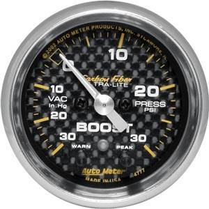 Autometer - Autometer 4777 Carbon Fiber 2-1/16" Vacuum/Boost Gauge