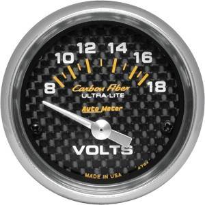 Autometer - Autometer 4791 Carbon Fiber 2 1/16" Voltmeter