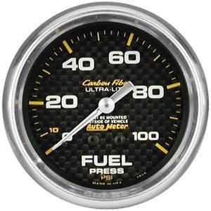 Autometer - Autometer 4812 Carbon Fiber 2 5/8" Fuel Pressure