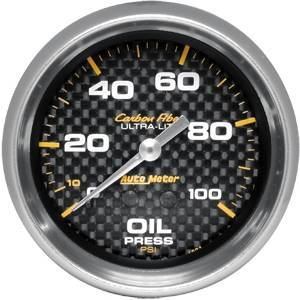 Autometer - Autometer 4821 Carbon Fiber 2 5/8" Oil Pressure