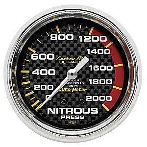 Autometer - Autometer 4828 Carbon Fiber 2 5/8" Nitrous Pressure