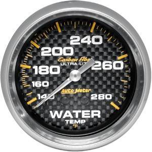 Autometer - Autometer 4831 Carbon Fiber 2 5/8" Water Temperature