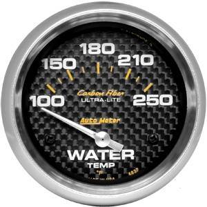 Autometer - Autometer 4837 Carbon Fiber 2 5/8" Water Temperature