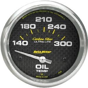Autometer - Autometer 4848 Carbon Fiber 2 5/8" Oil Temperature