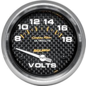 Autometer - Autometer 4891 Carbon fiber 2 5/8" Voltmeter