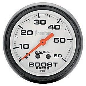 Autometer - Autometer 5705 0-60 PSI, Mechanical boost gauge, Phantom series