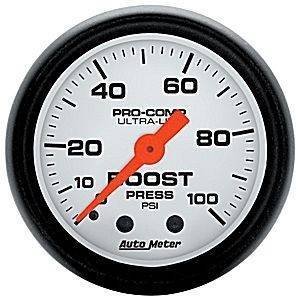 Autometer - Autometer 5706 0-100 PSI mechanical boost gauge, Phantom Series