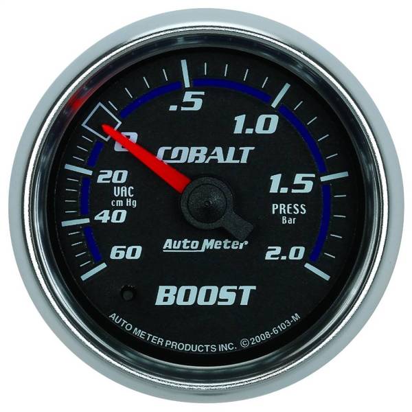 Autometer - Autometer 6103 Cobalt Series  Vacuum Boost 30 In. Hg/30 psi 2-1/16in