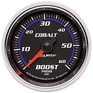 Autometer - Autometer 6105 Cobalt 60 PSI Mechanical Boost Gauge w/Tubing Kit