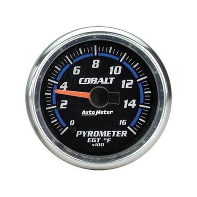 Autometer - Autometer 6144 Cobalt Series PYRO Gauge Kit, 0 - 1600 F