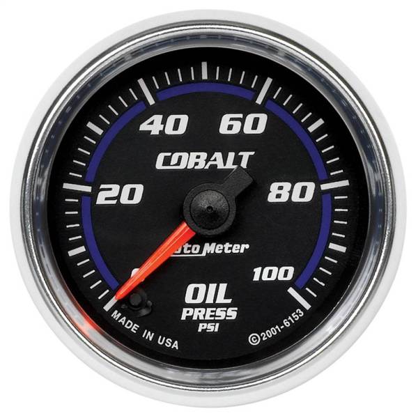 Autometer - Autometer 6153 Cobalt Series Oil Pressure Gauge 0-100PSI 2-1/16in