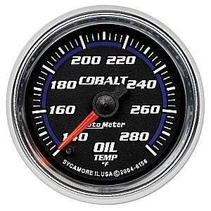 Autometer - Autometer 6156 Cobalt Series Tempatrue Oil Temp Gauge 140-280F2-1/16in