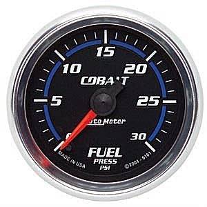 Autometer - Autometer 6161 Cobalt Series FUEL Pressure Gauge Kit, 0 - 30 PSI