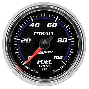 Autometer - Autometer 6163 Cobalt Series FUEL Pressure Gauge Kit, 0 - 100 PSI