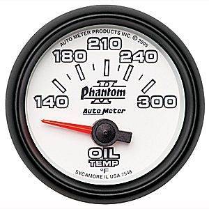 Autometer - Autometer 7548 Phantom II 140-300 Degree Oil Temperature Gauge