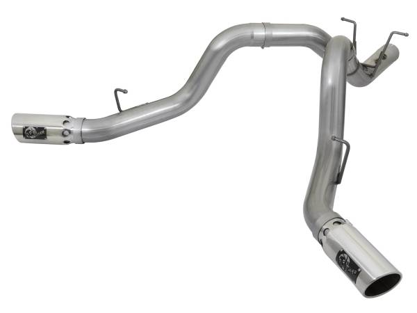 AFE - AFE Large Bore-HD 4" 409 Stainless Steel DPF-Back Dual Exhaust System W/Polished Tips 17-19 L5P Duramax