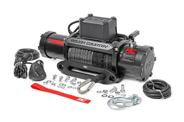 Rough Country - 100 LB Electric Winch Synthetic Rope Pro Series Rough Country