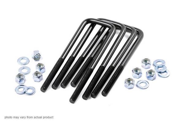 Rough Country - 5/8 Inch Square U Bolts 3.0 x 17.0 E Coated Black Corrosion Resistant Set of 4 Rough Country