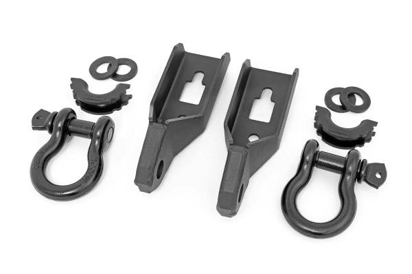 Rough Country - Ford Tow Hook to Shackle Conversion Kit w/D-Ring & Rubber Isolators 09-20 F-150 Rough Country