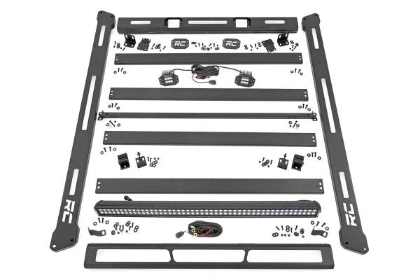 Rough Country - Jeep Roof Rack System w/Black-Series LED Lights 18-20 Wrangler JL Rough Country