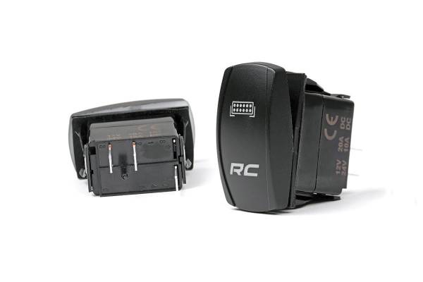 Rough Country - LED Backlit Rocker Switch RC Logo Blue Rough Country