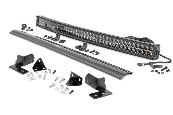 Rough Country - Ford 40 Inch Curved LED Light Bar Bumper Kit Black Series w/White DRL 11-16 F-250 Super Duty Rough Country