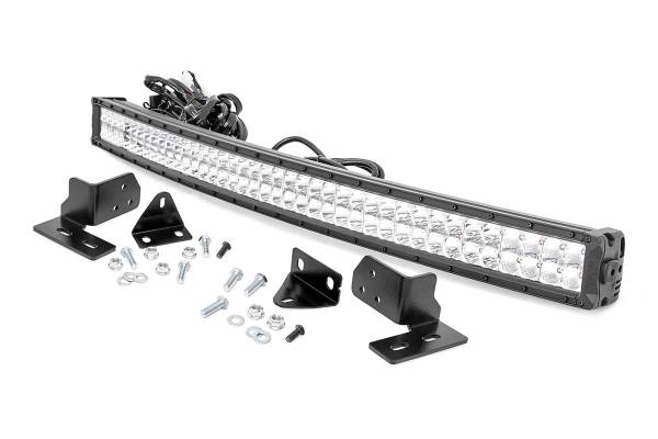 Rough Country - Ford 40 Inch Curved LED Light Bar Bumper Kit Chrome Series w/White DRL 11-16 F-250 Super Duty Rough Country