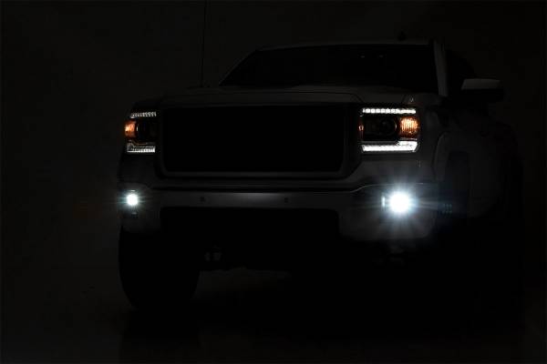 Rough Country - 2 Inch Cree LED Fog Light Kit Black Series 14-15 Sierra 1500 Rough Country