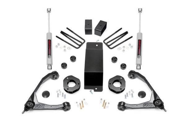 Rough Country - 3.5 Inch Suspension Lift Kit w/Forged Upper Control Arms 07-16 Silverado/Sierra 1500 4WD Rough Country