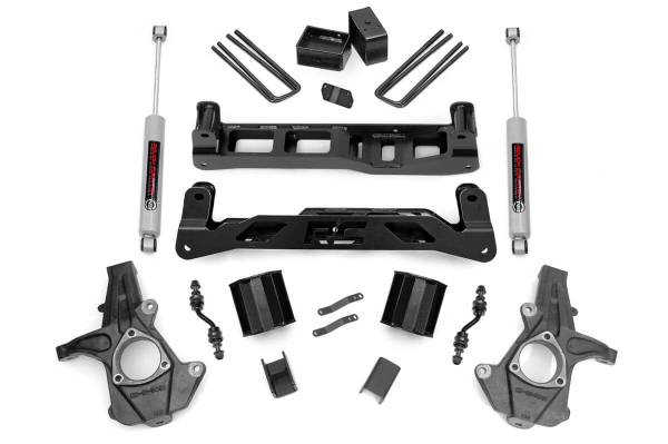 Rough Country - 5 Inch Suspension Lift Kit No Struts w/N2.0 14-18 Silverado/Sierra 1500 2WD Aluminum/Stamped Steel Rough Country