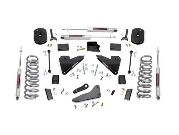 Rough Country - 5 Inch Suspension Lift Kit Coil Springs Radius Drops 14-18 RAM 2500 4WD Gas Rough Country