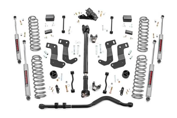 Rough Country - 3.5 Inch Jeep Suspension Lift Kit Premium N3 Shocks Stage 2 Coils & Control Arm Drop 18-20 Wrangler JL Unlimited Rough Country