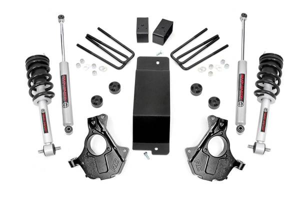 Rough Country - 3.5 Inch Suspension Lift Knuckle Kit w/Lifted Struts N3 Shocks 07-13 Silverado/Sierra 1500 Cast Steel Rough Country