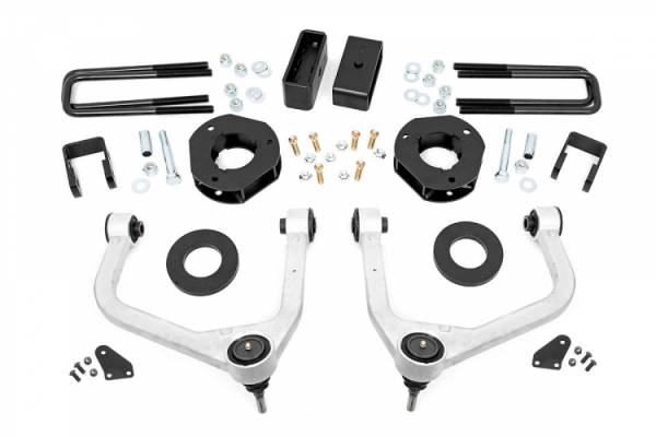 Rough Country - 3.5 Inch GMC Suspension Lift Kit w/Upper Control Arms 19-20 Silverado/Sierra 1500 4WD/2WD w/Adaptive Ride Control Rough Country