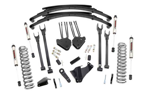 Rough Country - 8 Inch Ford 4-Link Suspension Lift System w/V2 Shocks 05-07 F-250/350 4WD Diesel Rough Country