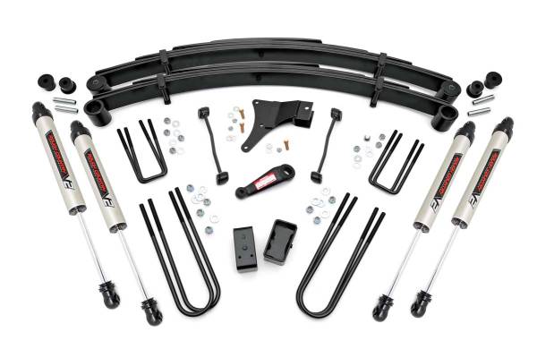 Rough Country - 4 Inch Suspension Lift Kit V2 Monotube Shocks Early 99 Ford F-250/F-350 Super Duty Rough Country