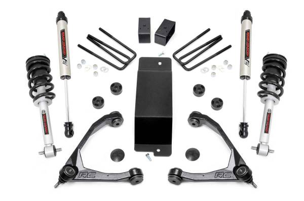 Rough Country - 3.5 Inch Suspension Lift Kit w/Upper Control Arms N3 Struts & V2 Shocks 07-13 Silverado/Sierra 1500 4WD Rough Country