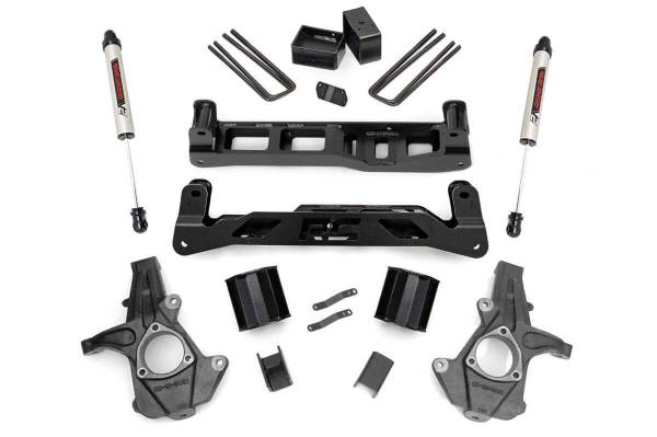 Rough Country - 5 Inch Suspension Lift Kit No Struts V2 Monotube Shocks w/N2.0 14-18 Silverado/Sierra 1500 2WD Aluminum/Stamped Steel Rough Country