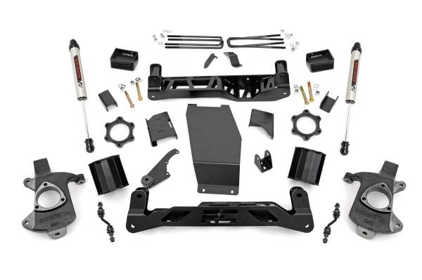 Rough Country - 5 Inch Suspension Lift Kit w/V2 Monotube Shocks 14-18 Silverado/Sierra 1500 4WD Cast Steel Rough Country