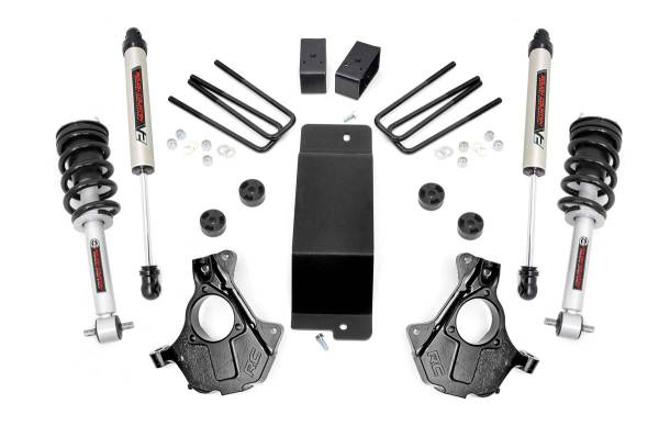 Rough Country - 3.5 Inch Suspension Lift Knuckle Kit w/Struts 7 V2 Monotube 14-18 Silverado/Sierra 1500 4WD Cast Steel Rough Country