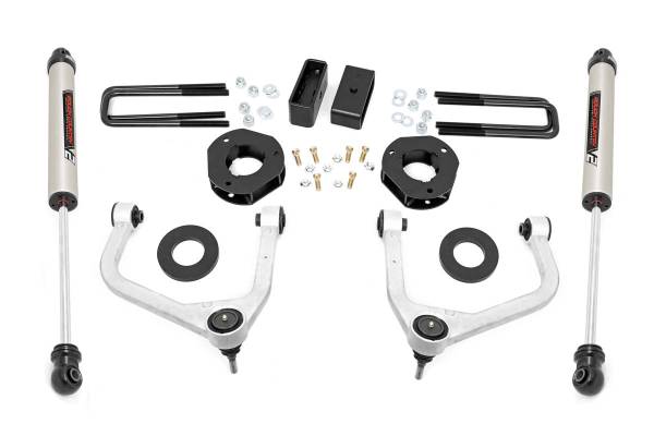 Rough Country - 3.5 Inch Suspension Lift Kit w/Forged Upper Control Arms & V2 Shocks 19-20 Silverado/Sierra 1500 4WD/2WD Rough Country