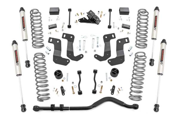 Rough Country - 3.5 Inch Jeep Suspension Lift Kit Control Arm Drop & V2 Shocks 18-20 Wrangler JL Rough Country